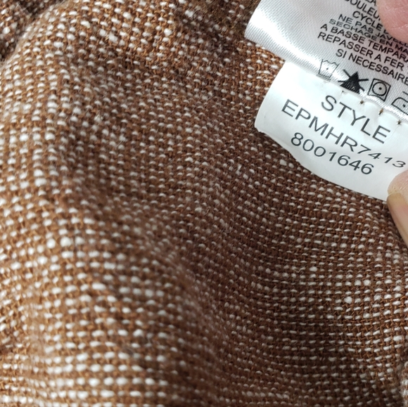 Ellen Tracy Linen Vlen Cropped Center Seams Straight Leg Woven Pants Sz Large - Picture 6 of 15